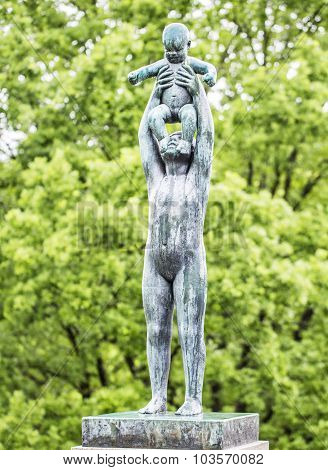 OSLO, NORWAY - JULY 07, 2015: Sculpture in Vigeland park Oslo.