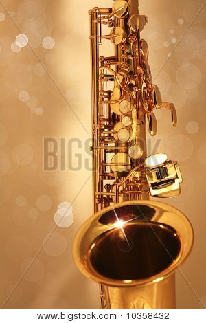 Altın Bokeh arka planı altın Sax