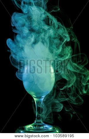 Aquamarine Smoke In A Glass. Halloween.