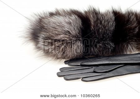 Female Fur Collar Foxes And Gloves