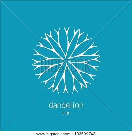 Dandelion Logo Template. Cosmetics Natural Symbol.
