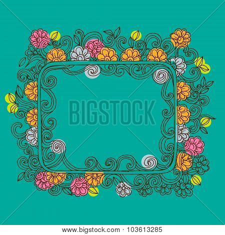 Retro Floral frame