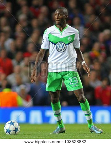 MANCHESTER, ENGLAND - SEPTEMBER 30 2015:  during the Champions League match between Manchester United and Vfl Wolfsburg at Old Trafford Stadium on September 30, 2015