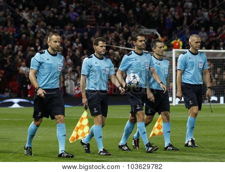 MANCHESTER, ENGLAND - SEPTEMBER 30 2015:  during the Champions League match between Manchester United and Vfl Wolfsburg at Old Trafford Stadium on September 30, 2015