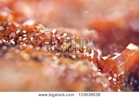 Crystals Vanadinite. Macro. Extreme Closeup
