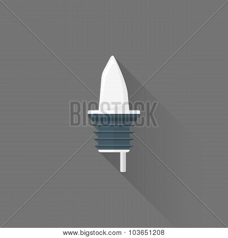 Vector Flat Style Barman Pourer Dispenser Illustration Icon.