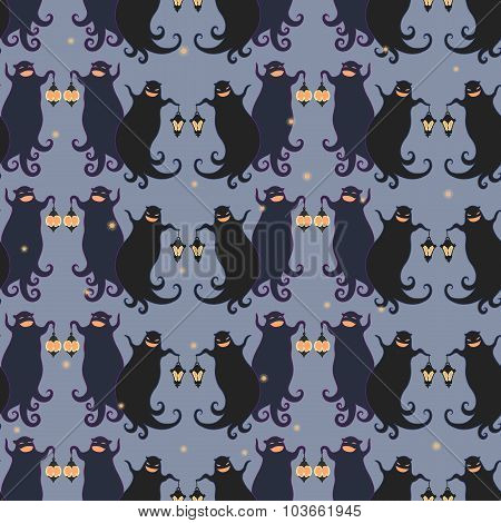 Ghosts Party Seamless Pattern 4