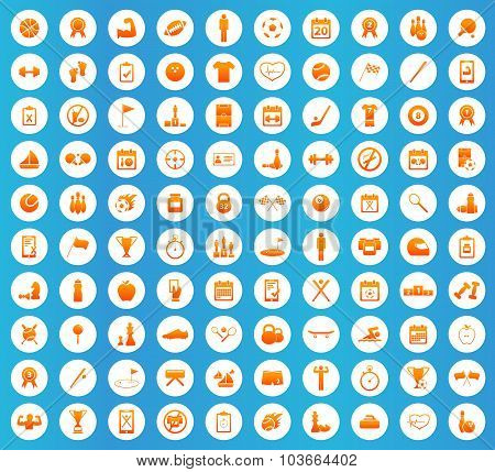 Sport icons round set