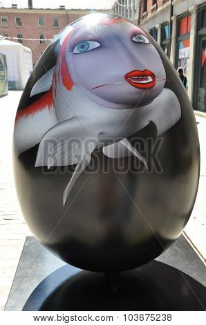 Display at The Faberge Big Egg Hunt in New York