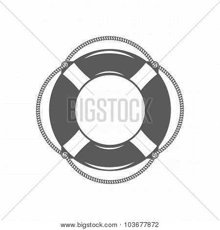 lifebuoy black and white vector illustration