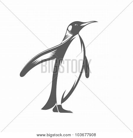 Penguin vintage vector illustration