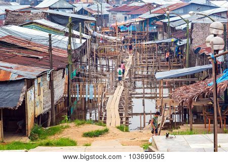 Neighborhood Of Belen In Iquitos, Peru