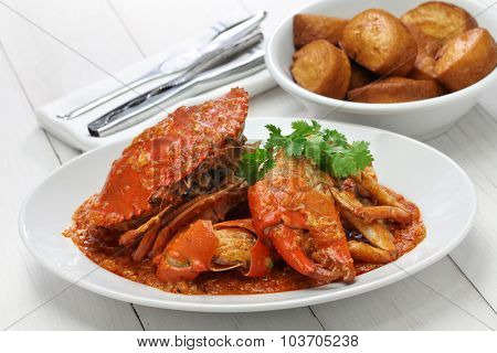 singapore chili crab with fried mantou