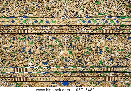 Exterior Detail Of Main Prayer Hall At Wat Chedi Luang, Chiang Mai, Thailand