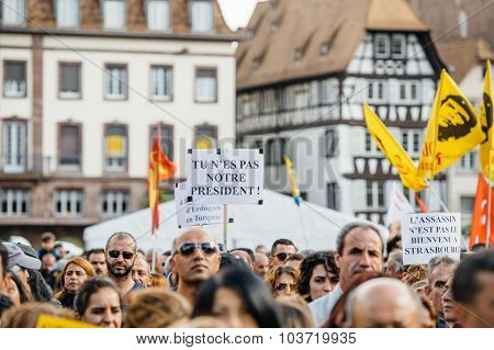 Demonstrators Protesting Against Turkish President Erdogan Policy