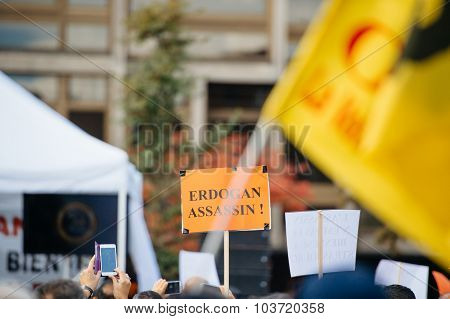 Demonstrators Protesting Against Turkish President Erdogan Policy