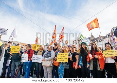 Demonstrators Protesting Against Turkish President Erdogan Policy