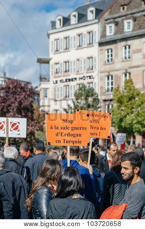 Demonstrators Protesting Against Turkish President Erdogan Policy