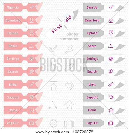 First Aid Plaster Buttons Set