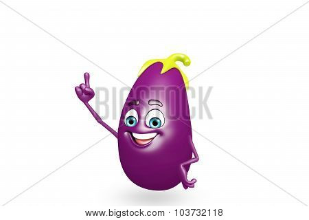 Cartoon Character Of  Brinjal Fruit