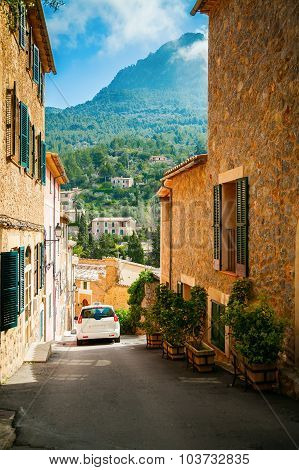 Street In The Mountain Village Deia