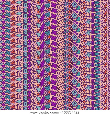 Seamless doodle geometric pattern. Vector illustration