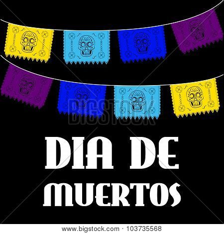 Dia de Muertos - Mexican Day of the death spanish text. decoration