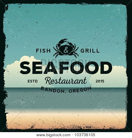 Seafood Restaurant Vintage Emblem