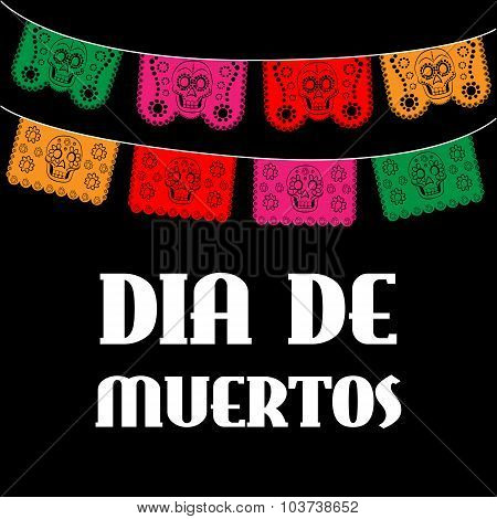 Dia de Muertos - Mexican Day of the death spanish text. decoration