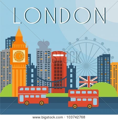 London Cityscape Vector Illustration