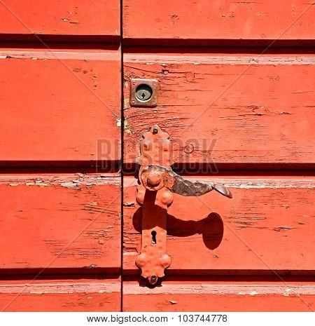 Door In Italy Old Ancian Wood And Trasditional  Texture Nail