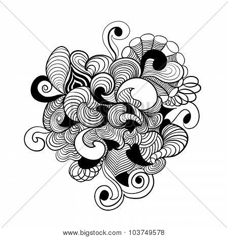 Seamless pattern in style zentangle (ethnic, doodle).