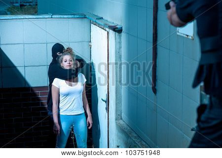 Scared And Defenceless Woman