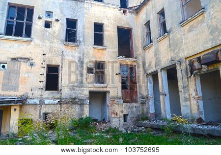 KIEV, UKRAINE - OCT 4, 2015: Abandoned radio communication centre on October 4, 2015 Kiev, Ukraine