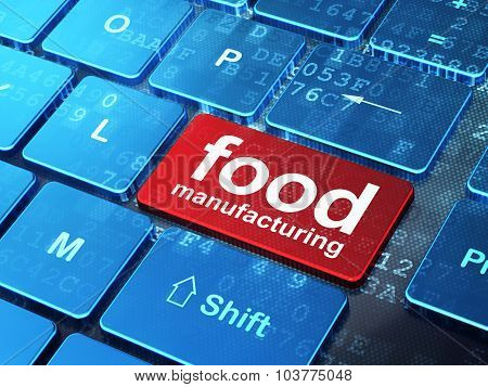 Manufacuring concept: Food Manufacturing on computer keyboard background