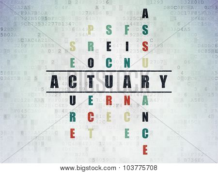 Insurance concept: Actuary in Crossword Puzzle