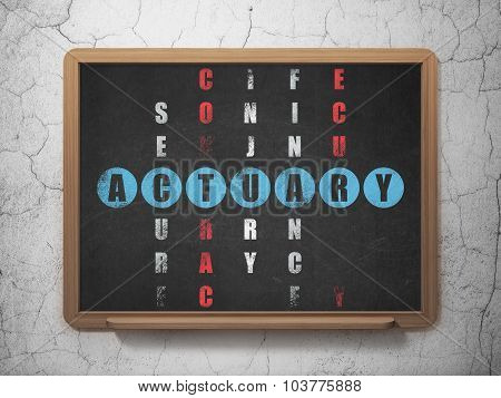 Insurance concept: Actuary in Crossword Puzzle