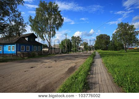 Street in the ancient town of Kargopol. North Russia
