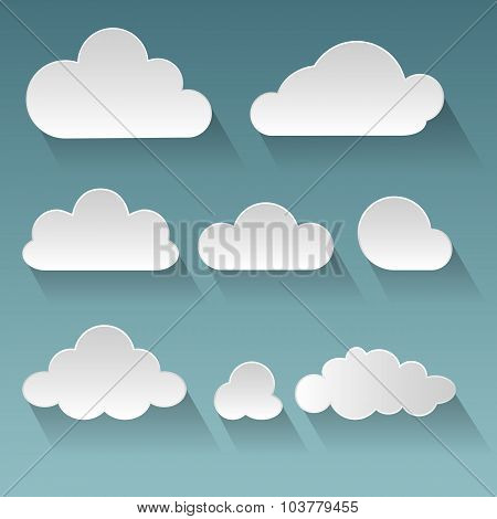 Set of flat clouds