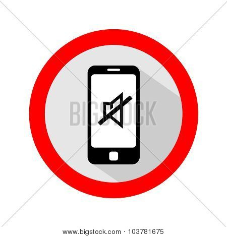 Mobile Phone Ringer Volume Mute Sign