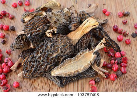 Dry Morels In A Kitchen