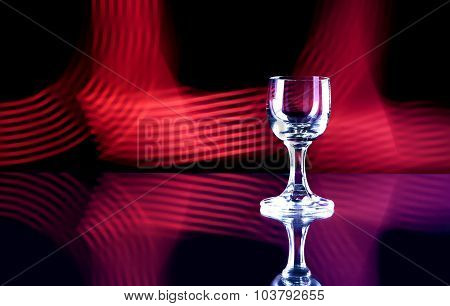 Glass Of Alcohol On Disco Background, Party