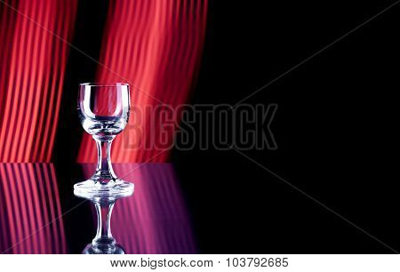 Glass Of Alcohol On Disco Background, Party