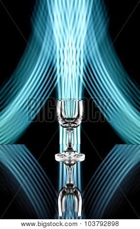 Glass Of Alcohol On Disco Background, Party