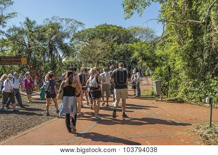 Devil´s Throat Entrance At Iguazu Park In Argentina