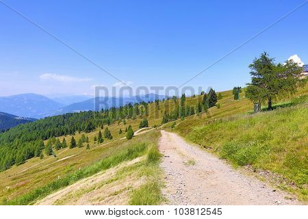 Hilly landscape in sunny weather