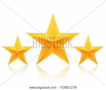 Set of Vector Gold Stars Icon. Best Rating Gold Star Template