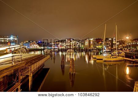 Ships In The Port Of Trondheim, Norway