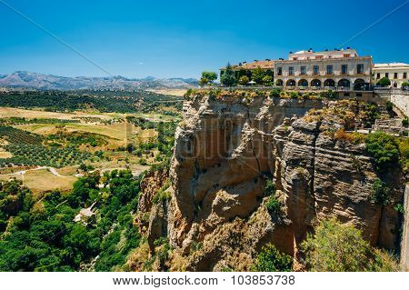 Old Spanish City Ronda over The Tajo De Ronda Is A Gorge Carved