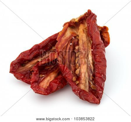 Dried tomatoes isolated on white background cutout